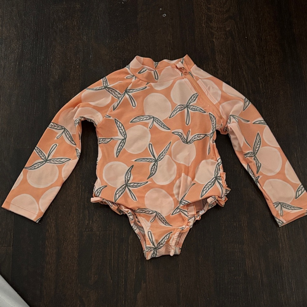 Peach Patterned ToddlerSwimwear